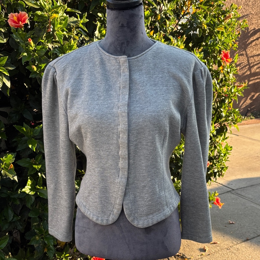 Vintage Norma Kamali Cotton Sweatshirt-Material Cardigan